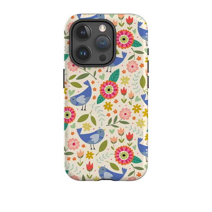 iPhone Tough Case - Bird Pattern I By Suzy Taylor
