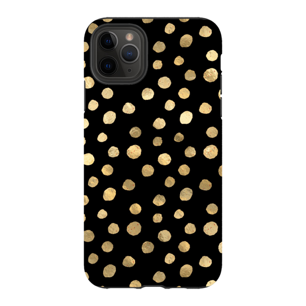 iPhone Tough Case - Black and Gold Dots
