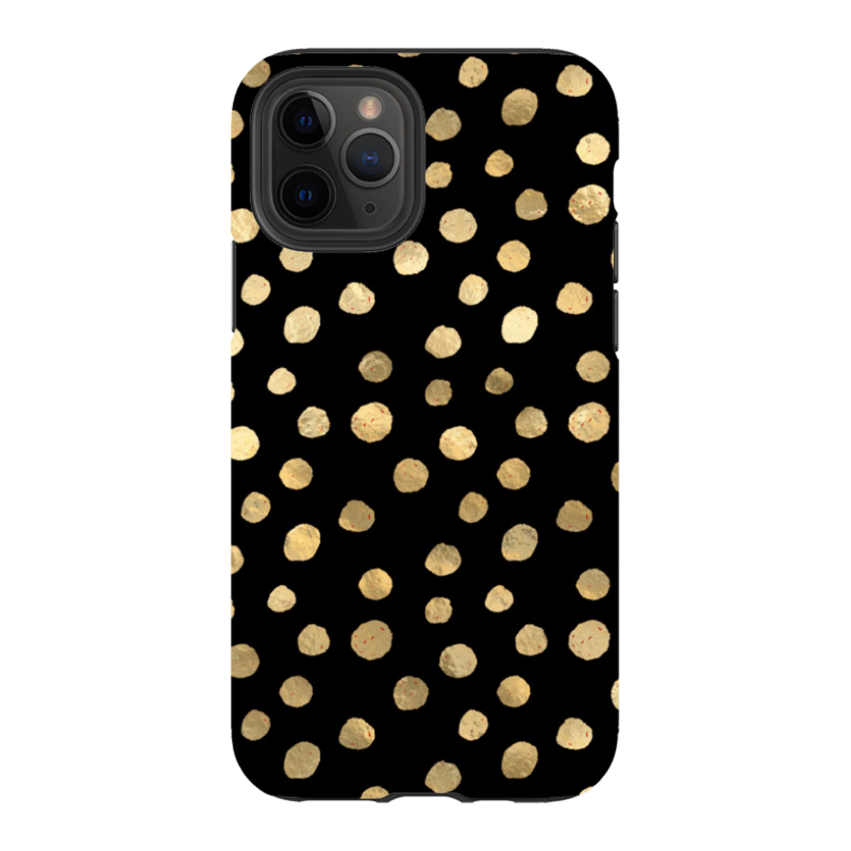 iPhone Tough Case - Black and Gold Dots