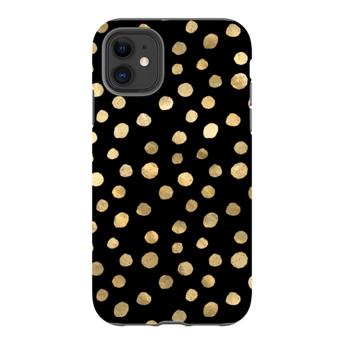 iPhone Tough Case - Black and Gold Dots