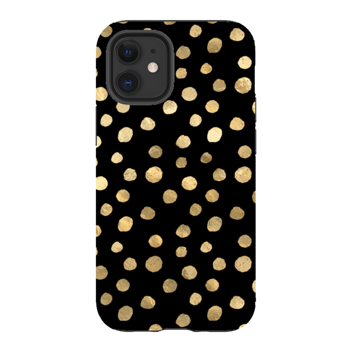iPhone Tough Case - Black and Gold Dots