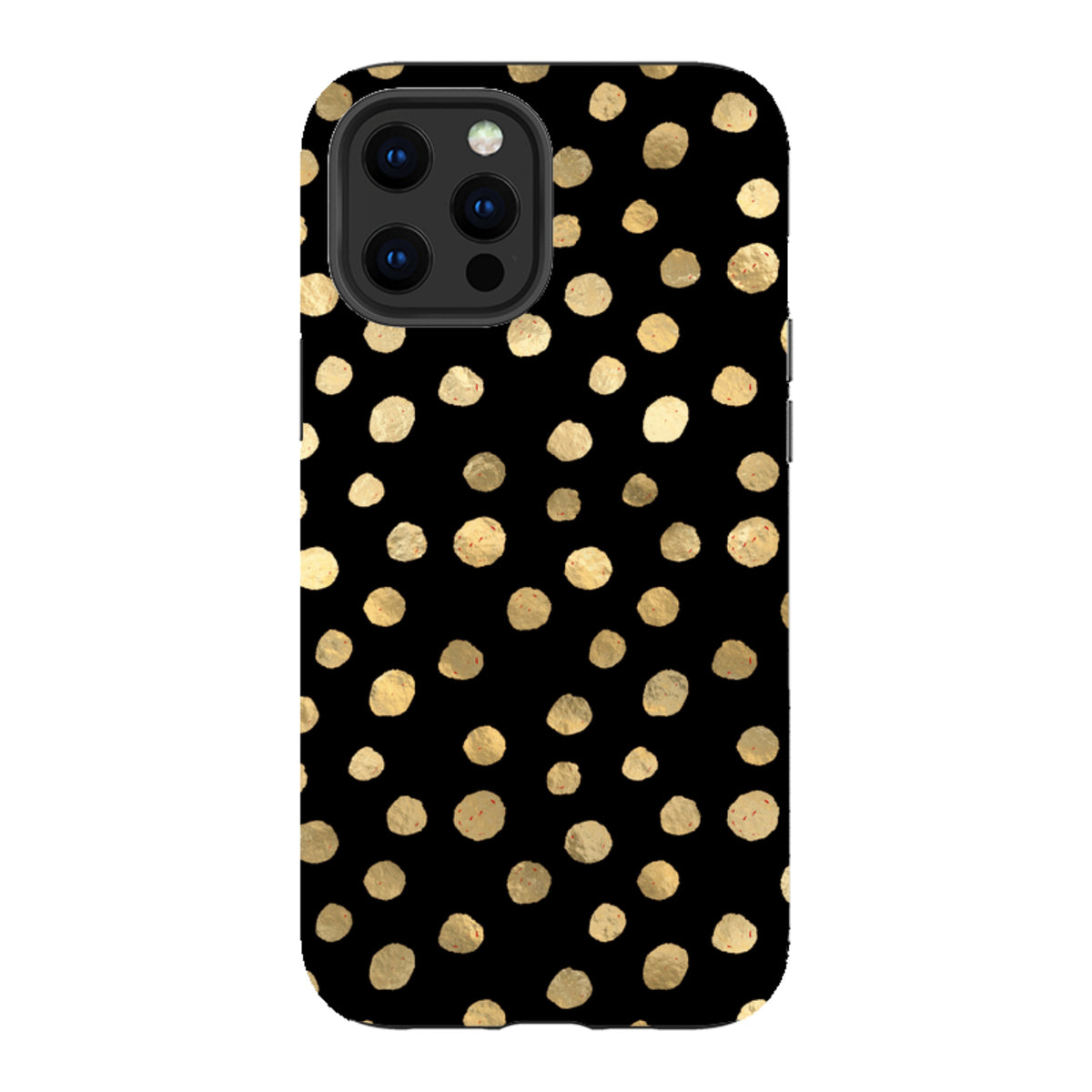 iPhone Tough Case - Black and Gold Dots