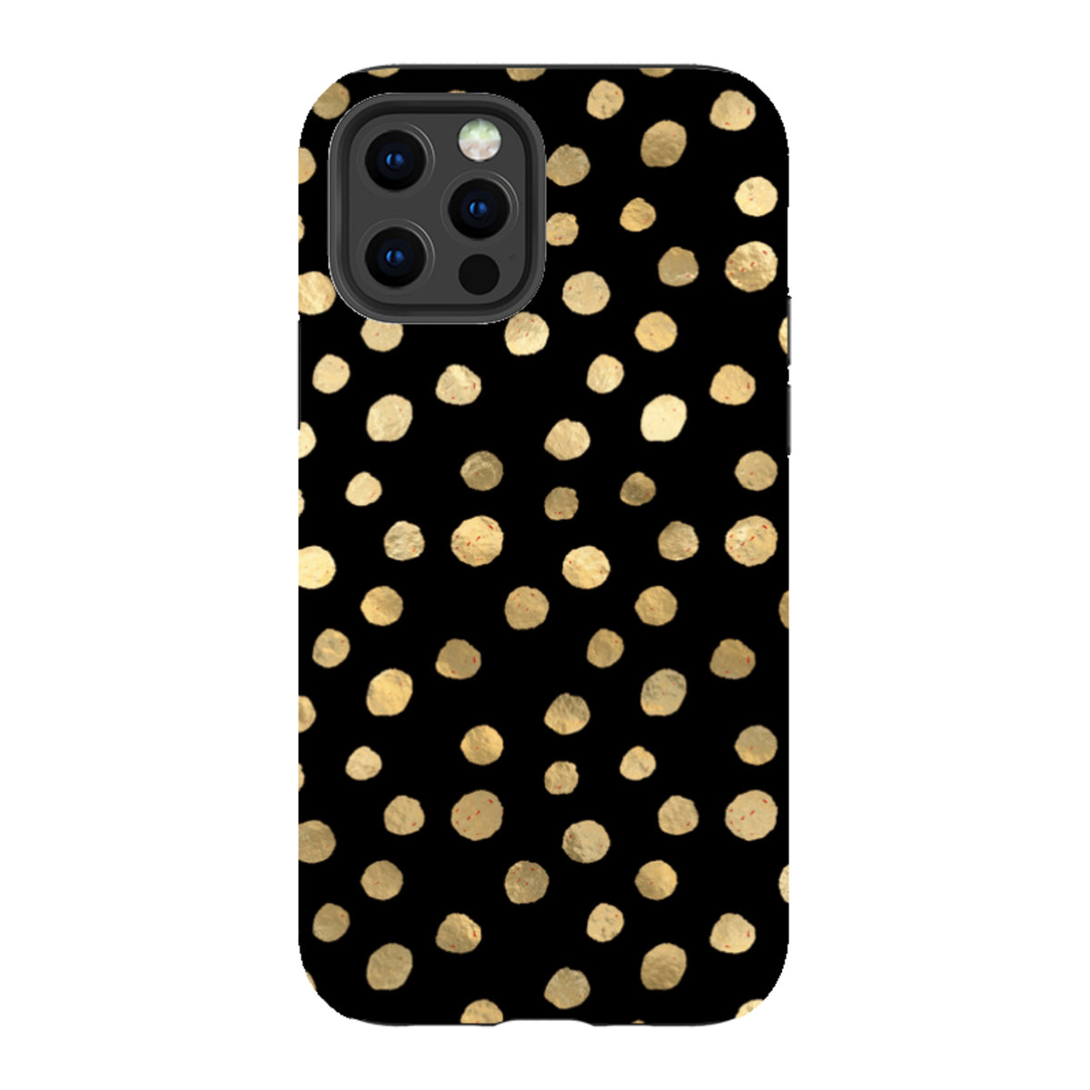 iPhone Tough Case - Black and Gold Dots