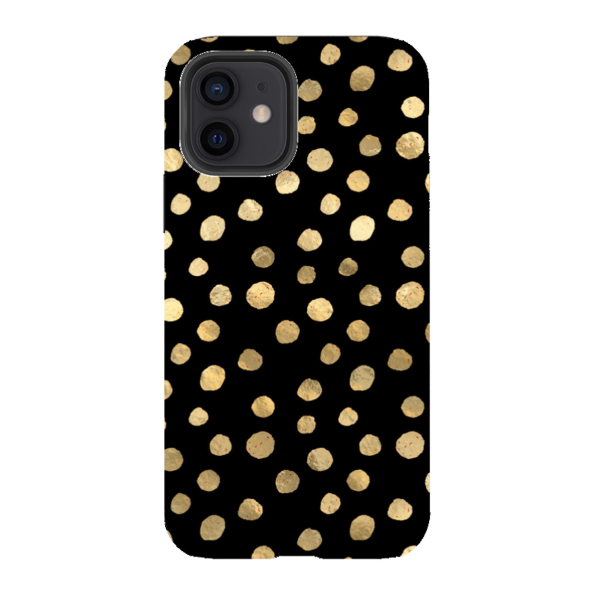 iPhone Tough Case - Black and Gold Dots