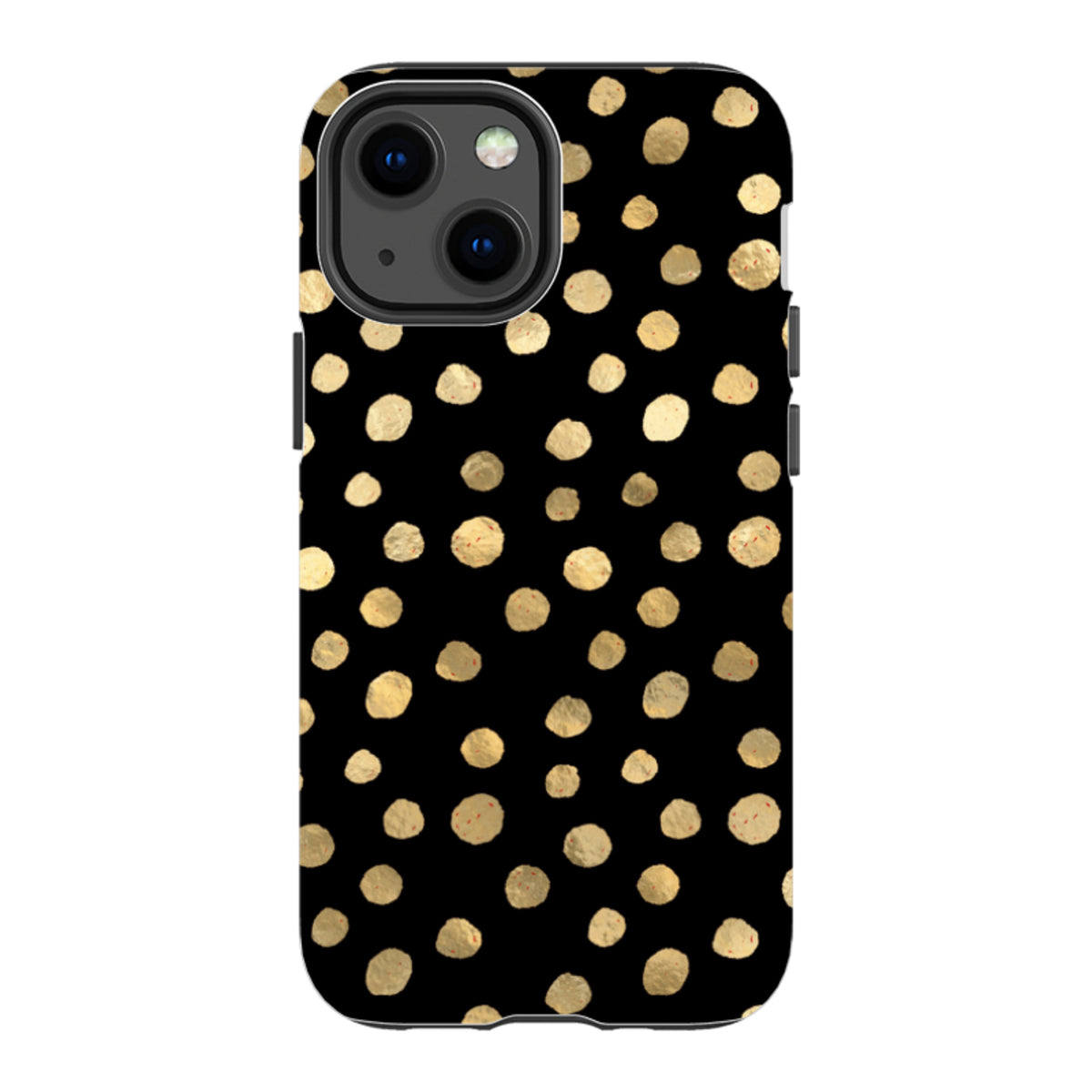 iPhone Tough Case - Black and Gold Dots