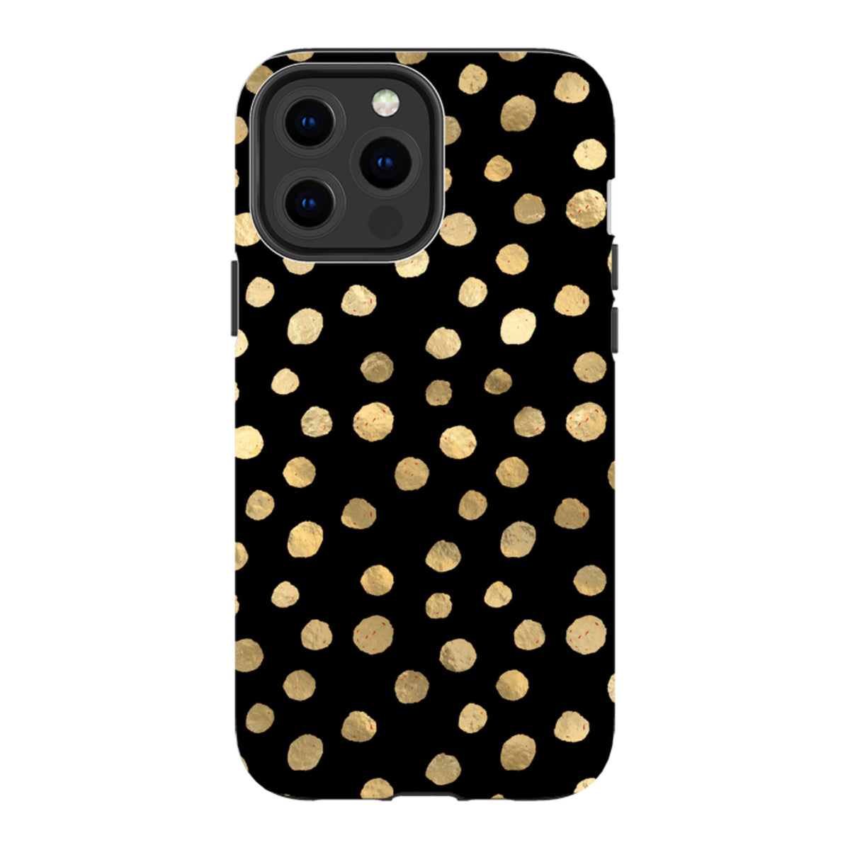 iPhone Tough Case - Black and Gold Dots