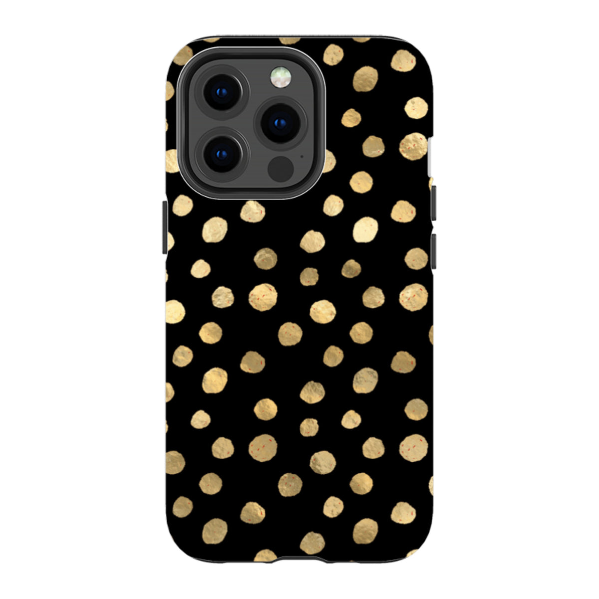 iPhone Tough Case - Black and Gold Dots