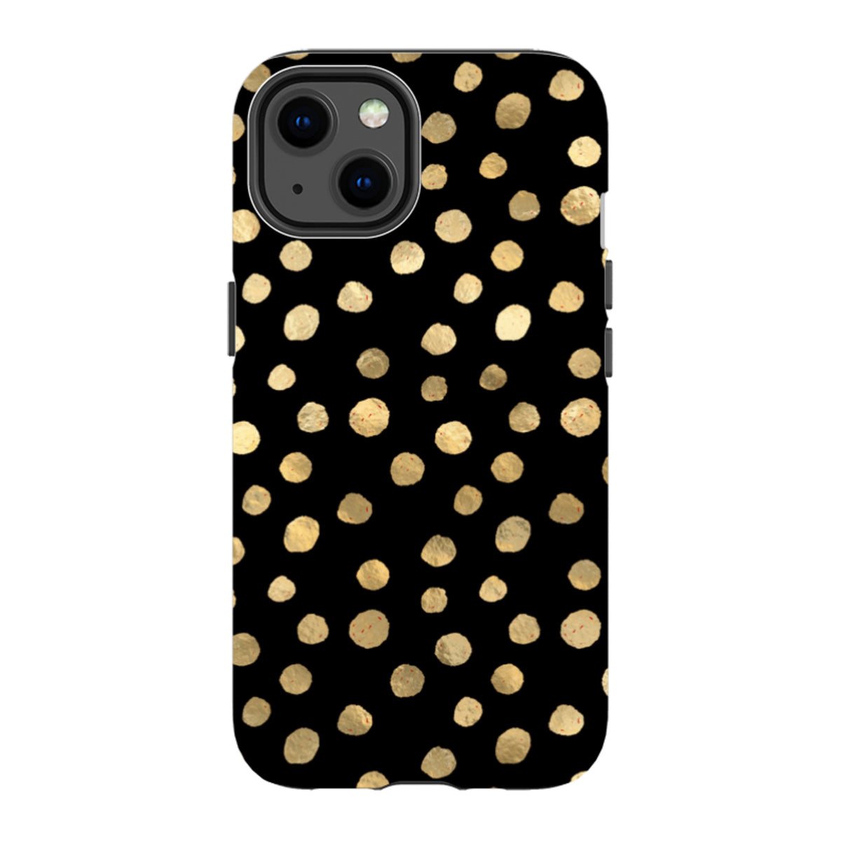 iPhone Tough Case - Black and Gold Dots