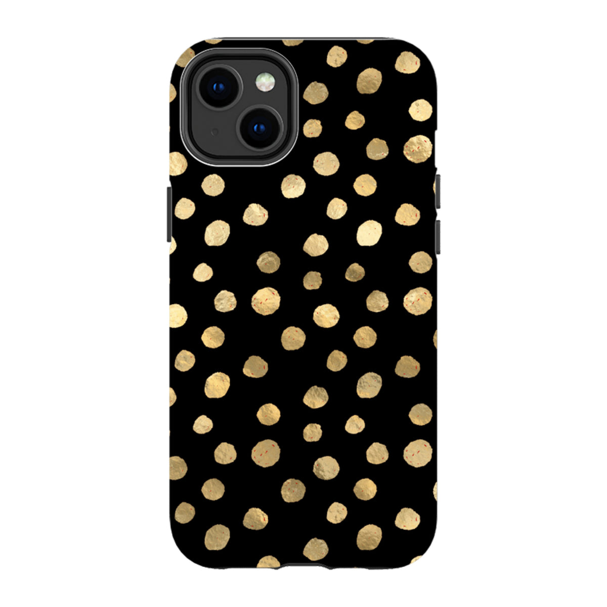 iPhone Tough Case - Black and Gold Dots