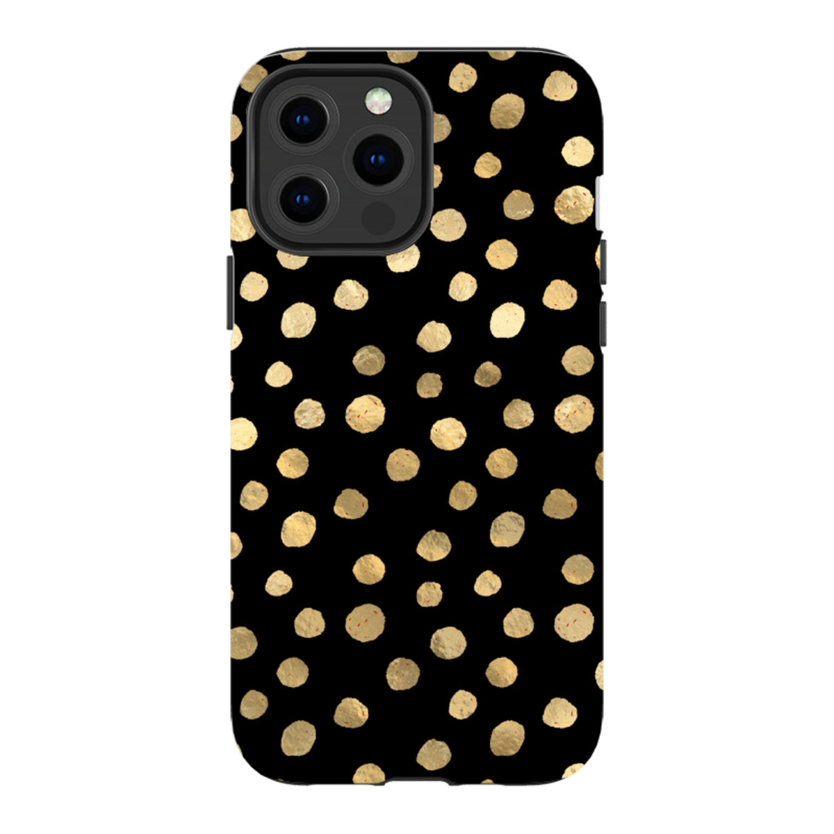iPhone Tough Case - Black and Gold Dots
