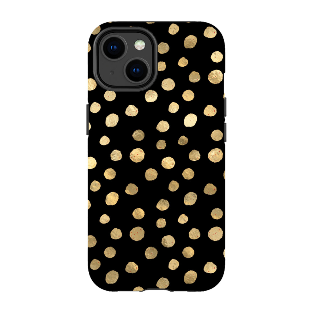 iPhone Tough Case - Black and Gold Dots