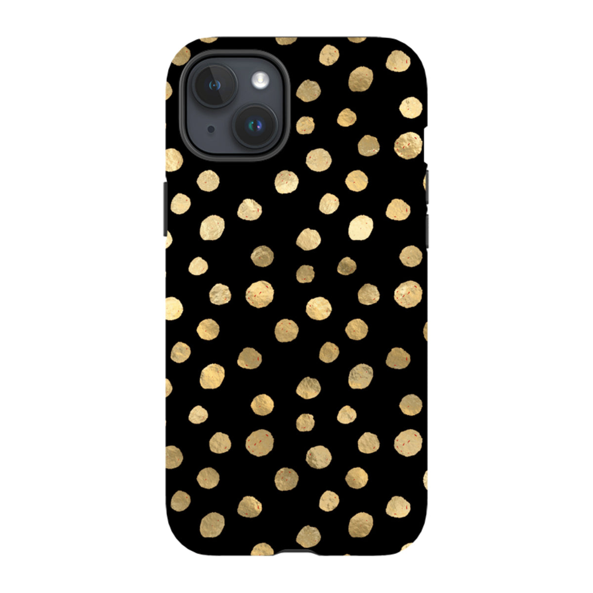 iPhone Tough Case - Black and Gold Dots