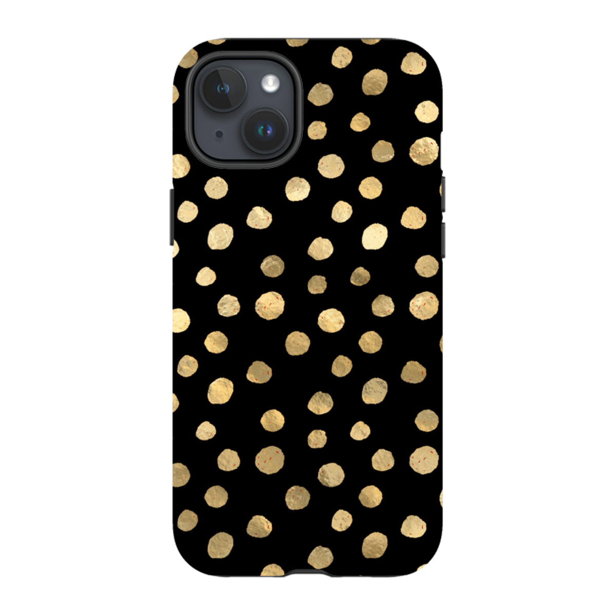 iPhone Tough Case - Black and Gold Dots