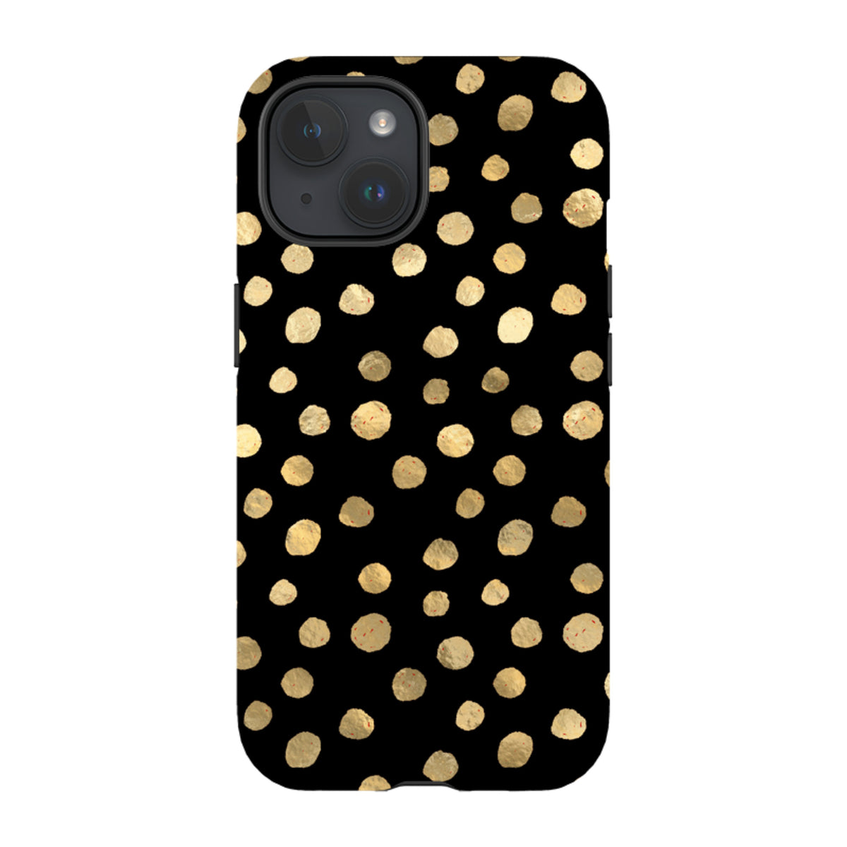 iPhone Tough Case - Black and Gold Dots