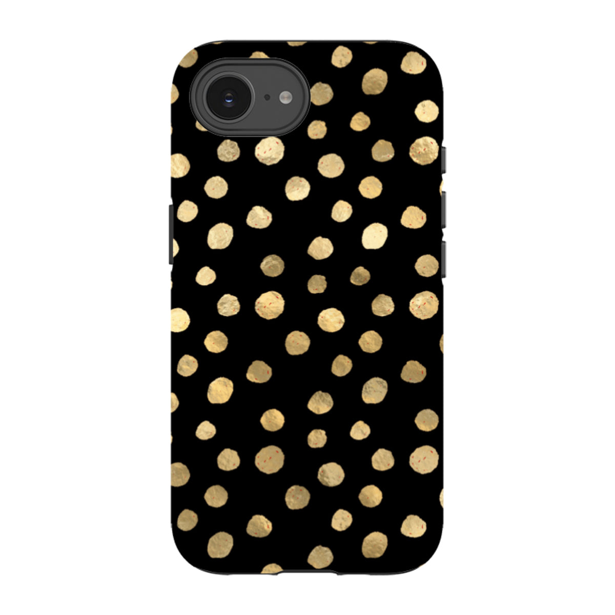 iPhone Tough Case - Black and Gold Dots