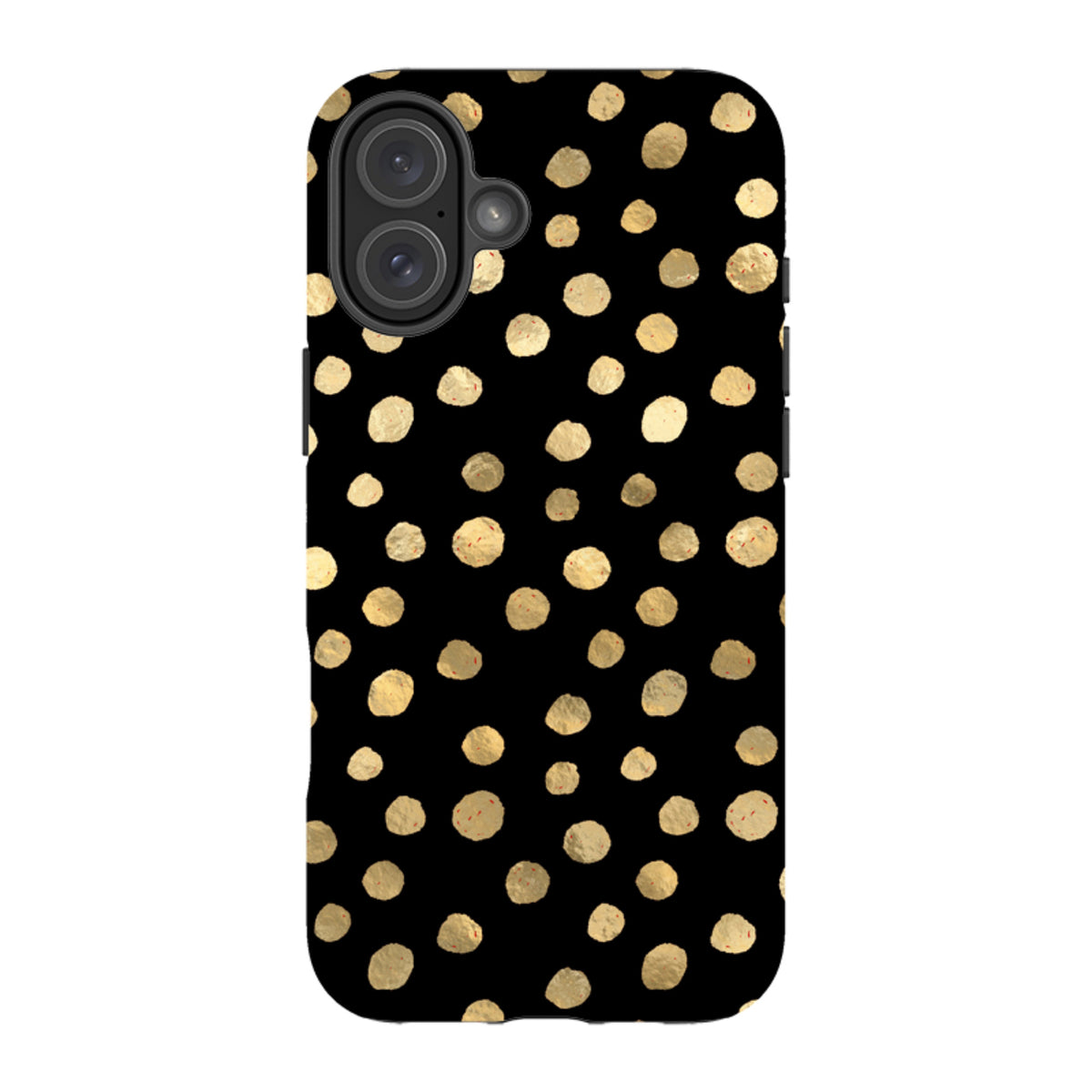 iPhone Tough Case - Black and Gold Dots