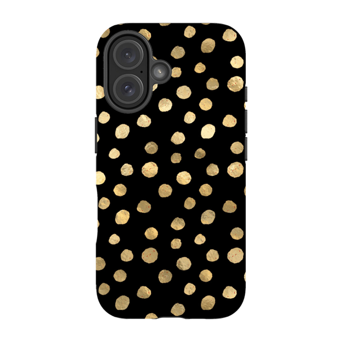 iPhone Tough Case - Black and Gold Dots