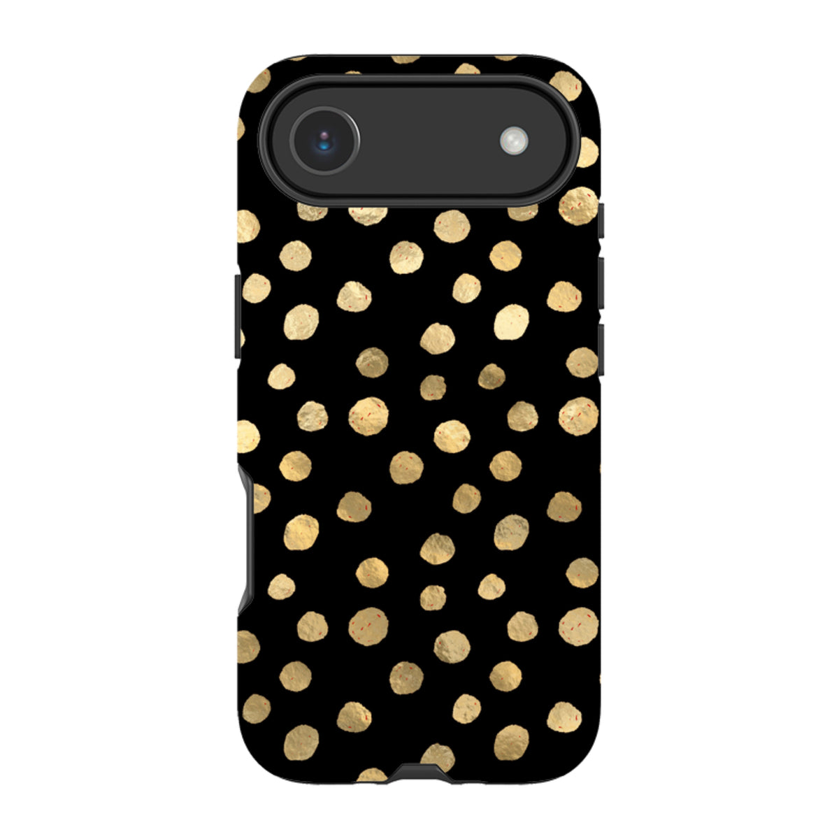 iPhone Tough Case - Black and Gold Dots