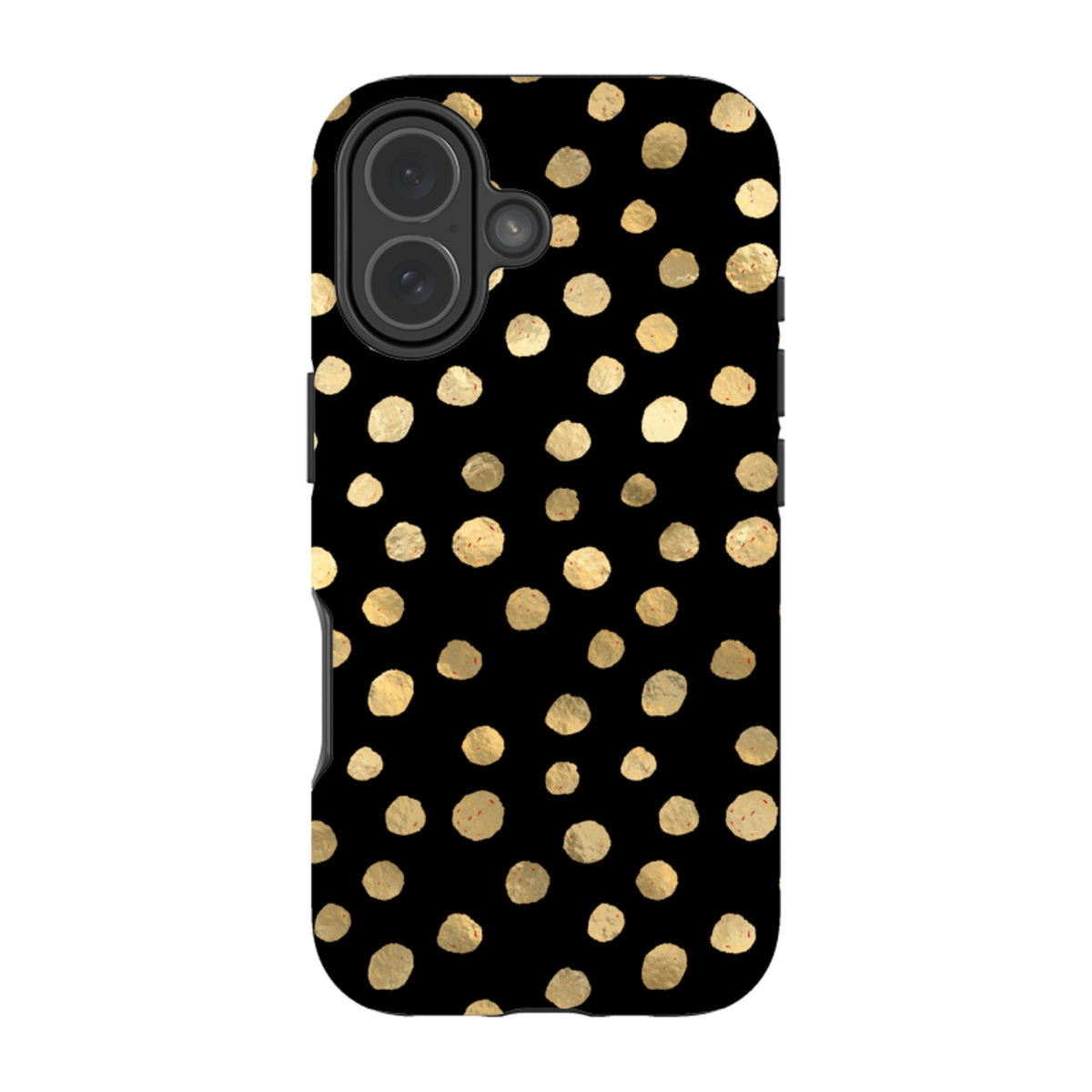 iPhone Tough Case - Black and Gold Dots