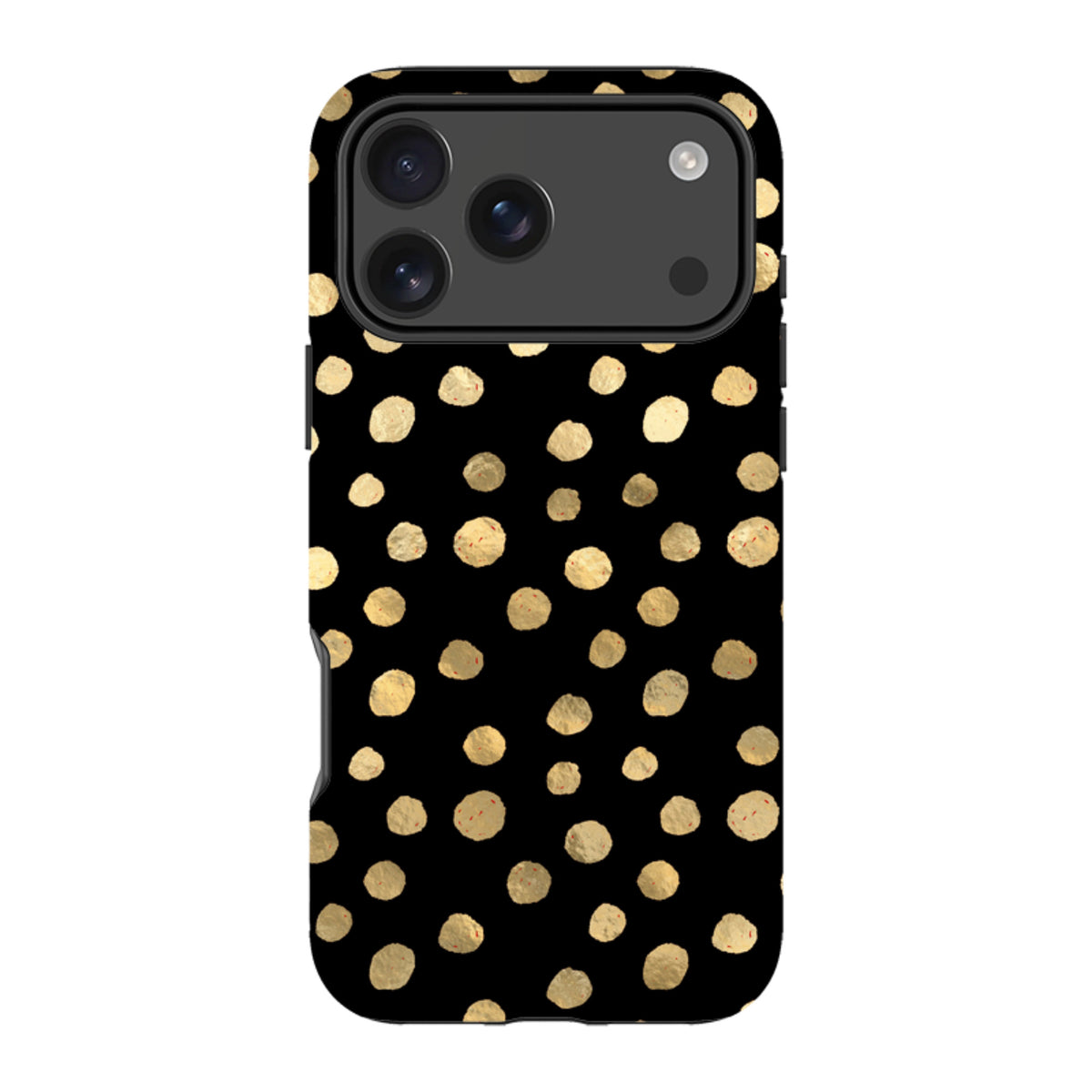 iPhone Tough Case - Black and Gold Dots
