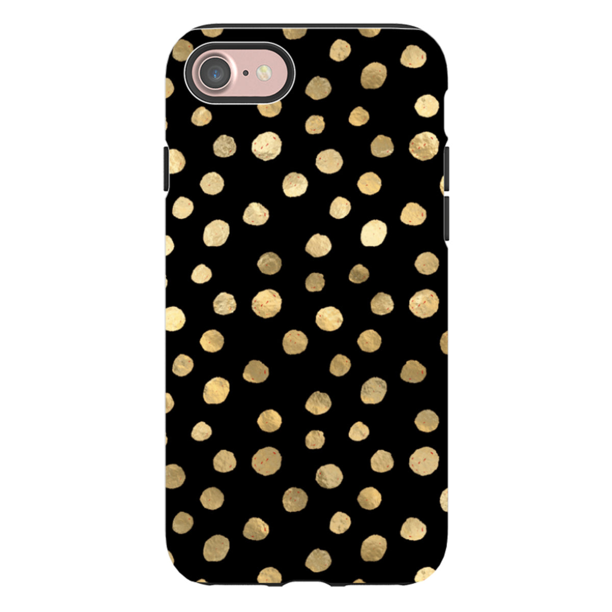 iPhone Tough Case - Black and Gold Dots