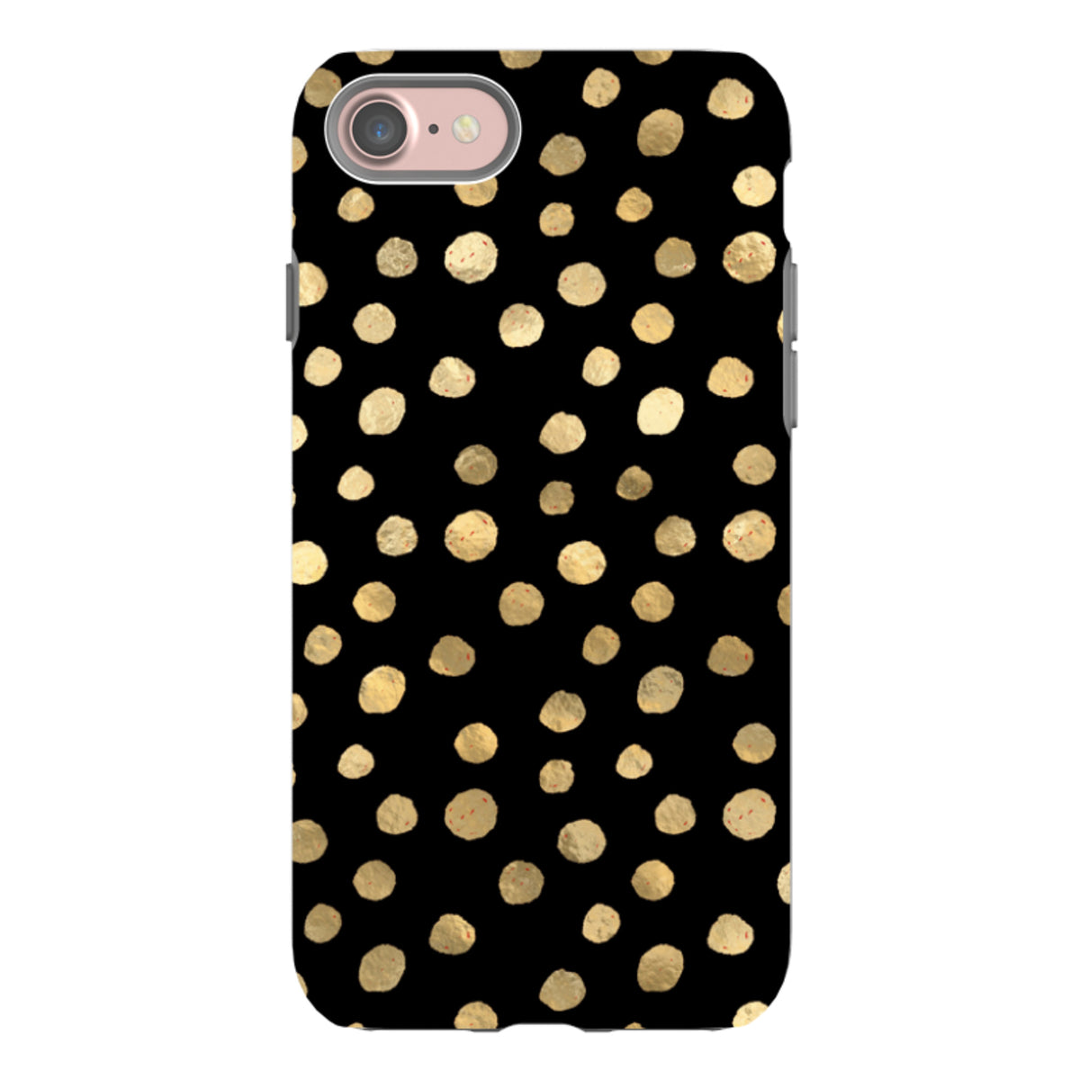 iPhone Tough Case - Black and Gold Dots