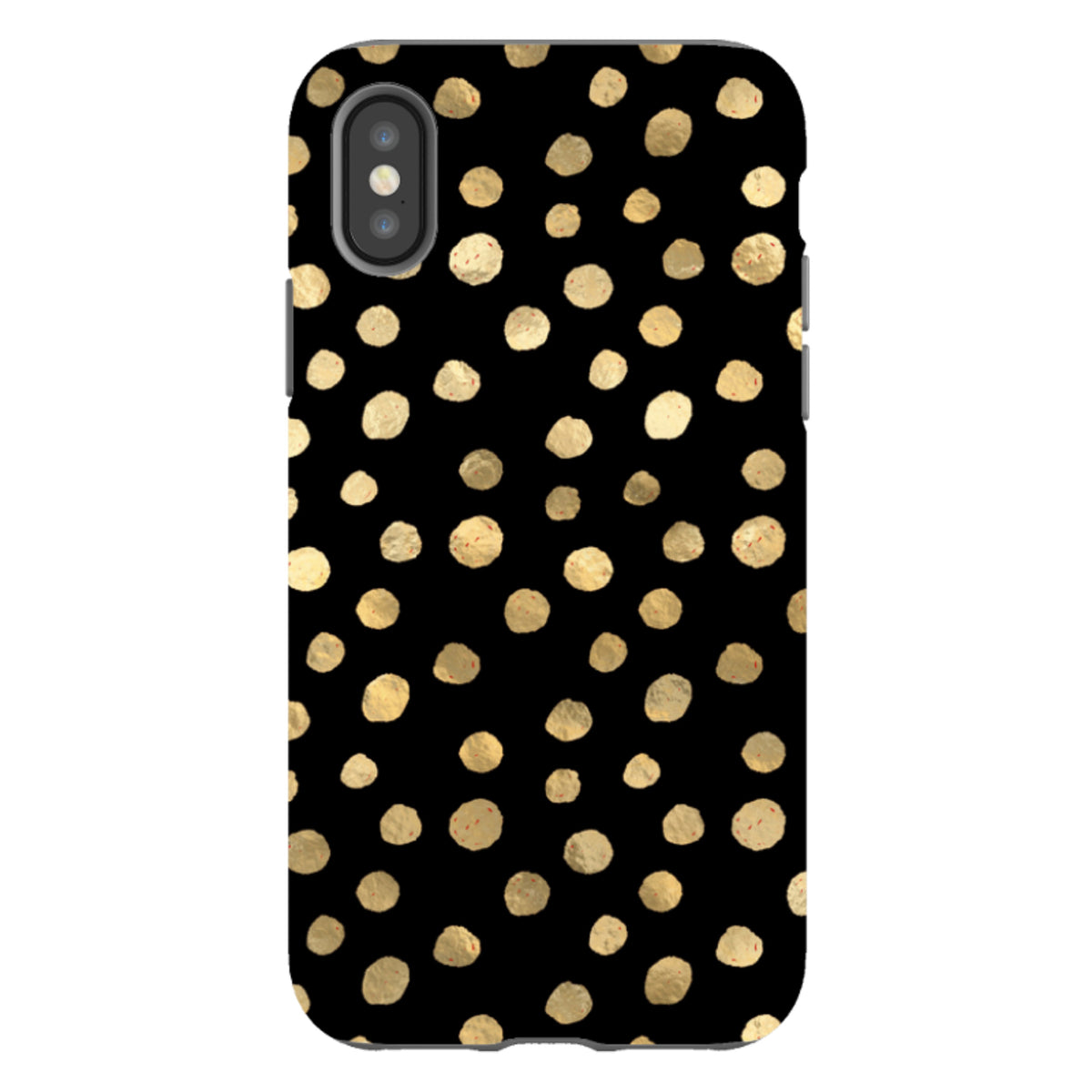 iPhone Tough Case - Black and Gold Dots
