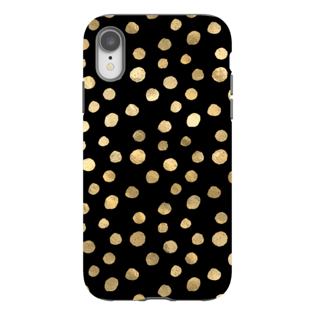 iPhone Tough Case - Black and Gold Dots