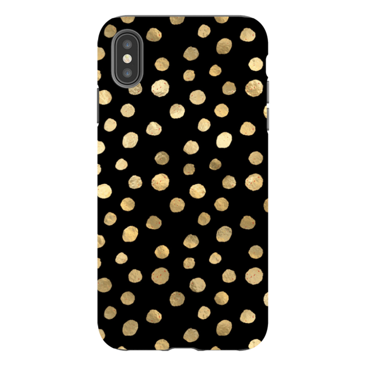 iPhone Tough Case - Black and Gold Dots