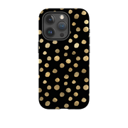 iPhone Tough Case - Black and Gold Dots