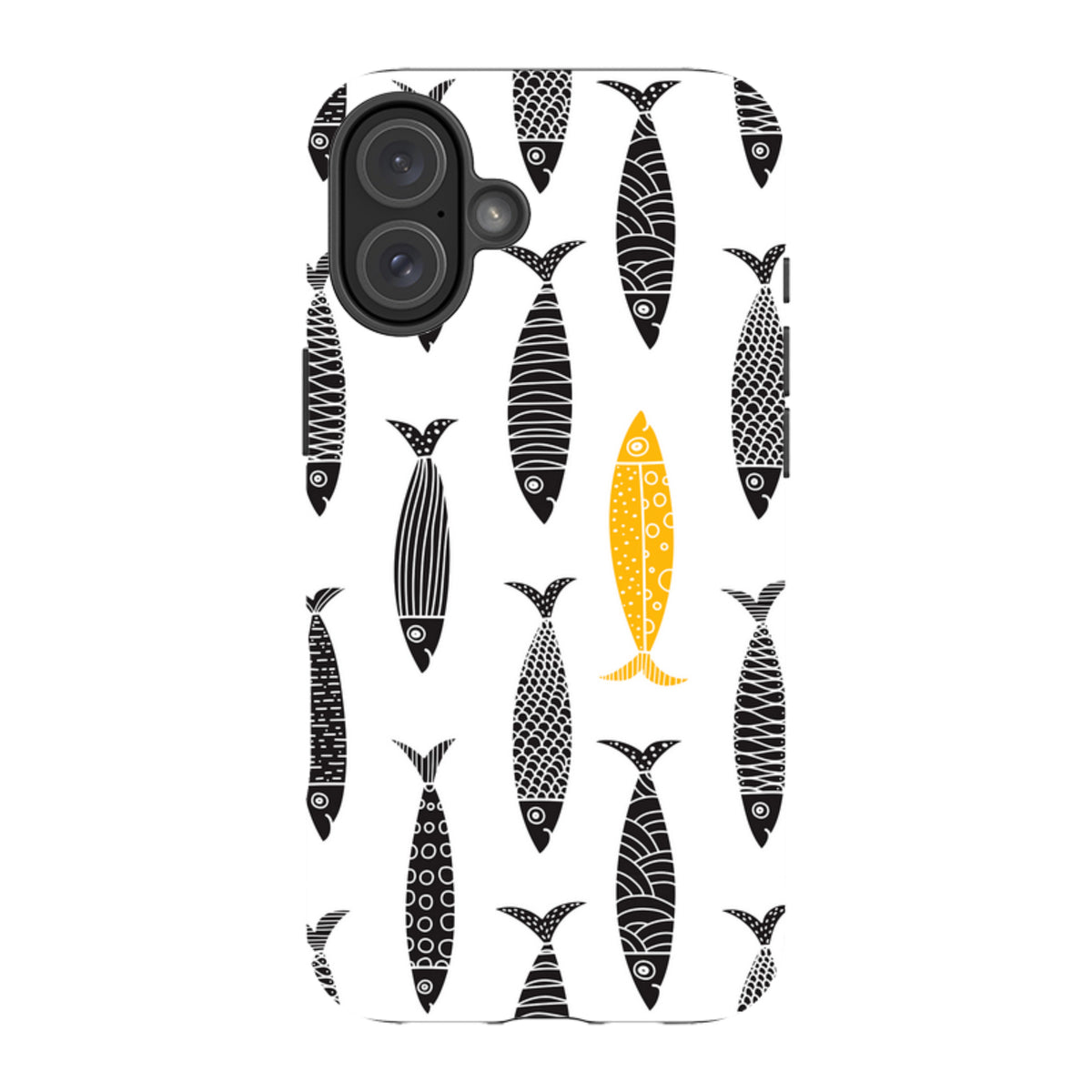 iPhone Tough Case - Black and Gold Sardines