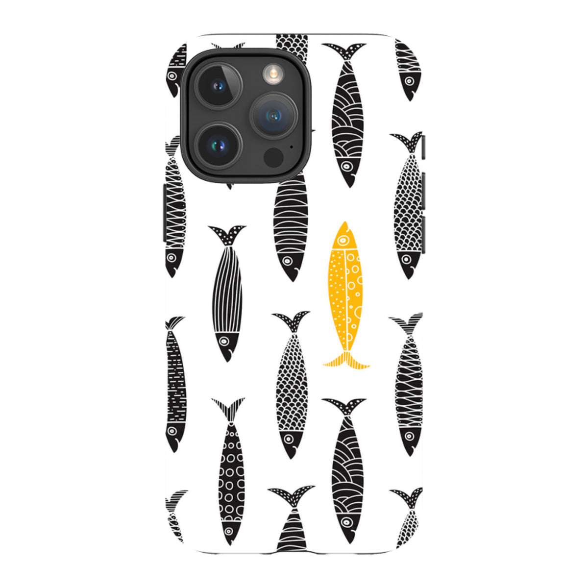 iPhone Tough Case - Black and Gold Sardines