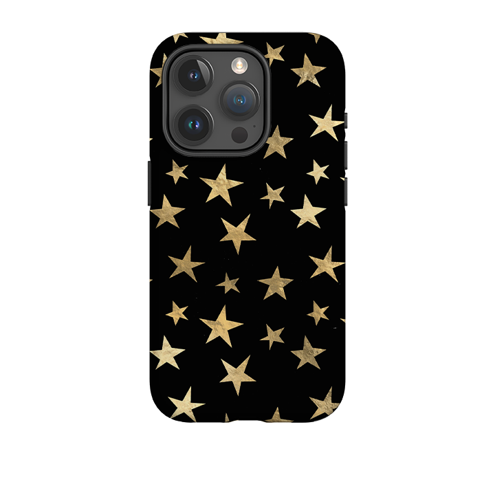 iPhone Tough Case - Black and Gold Stars