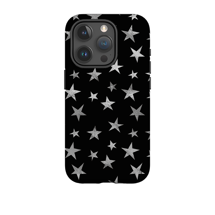 iPhone Tough Case - Black and Silver Stars