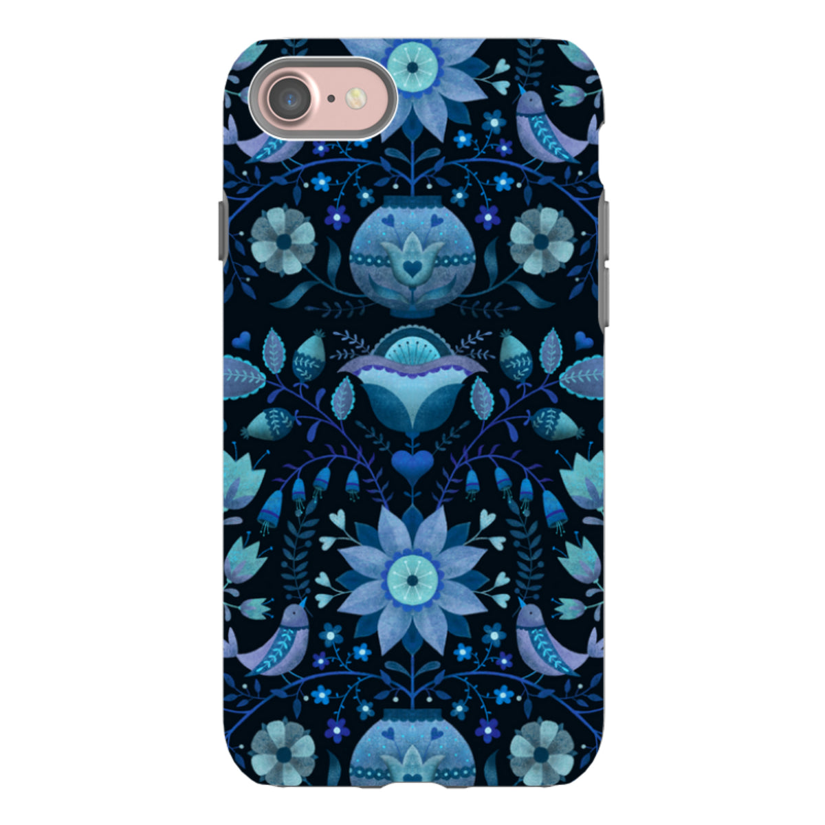iPhone Tough Case - Blue Folk By Suzy Taylor