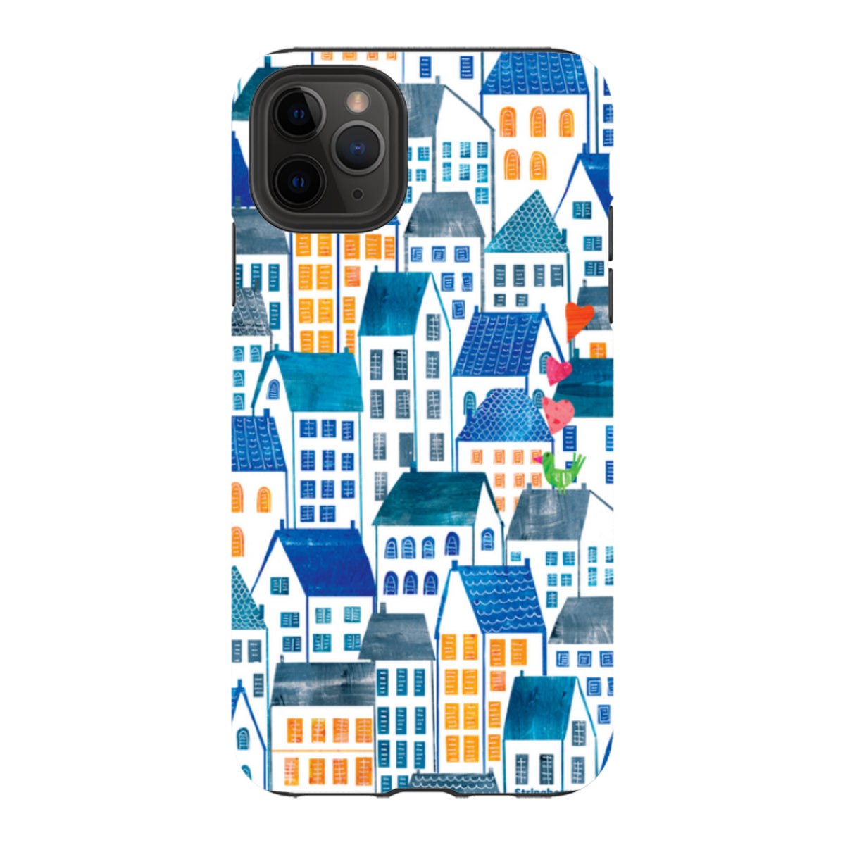iPhone Tough Case - Blue Rooftop Houses By Tracey English