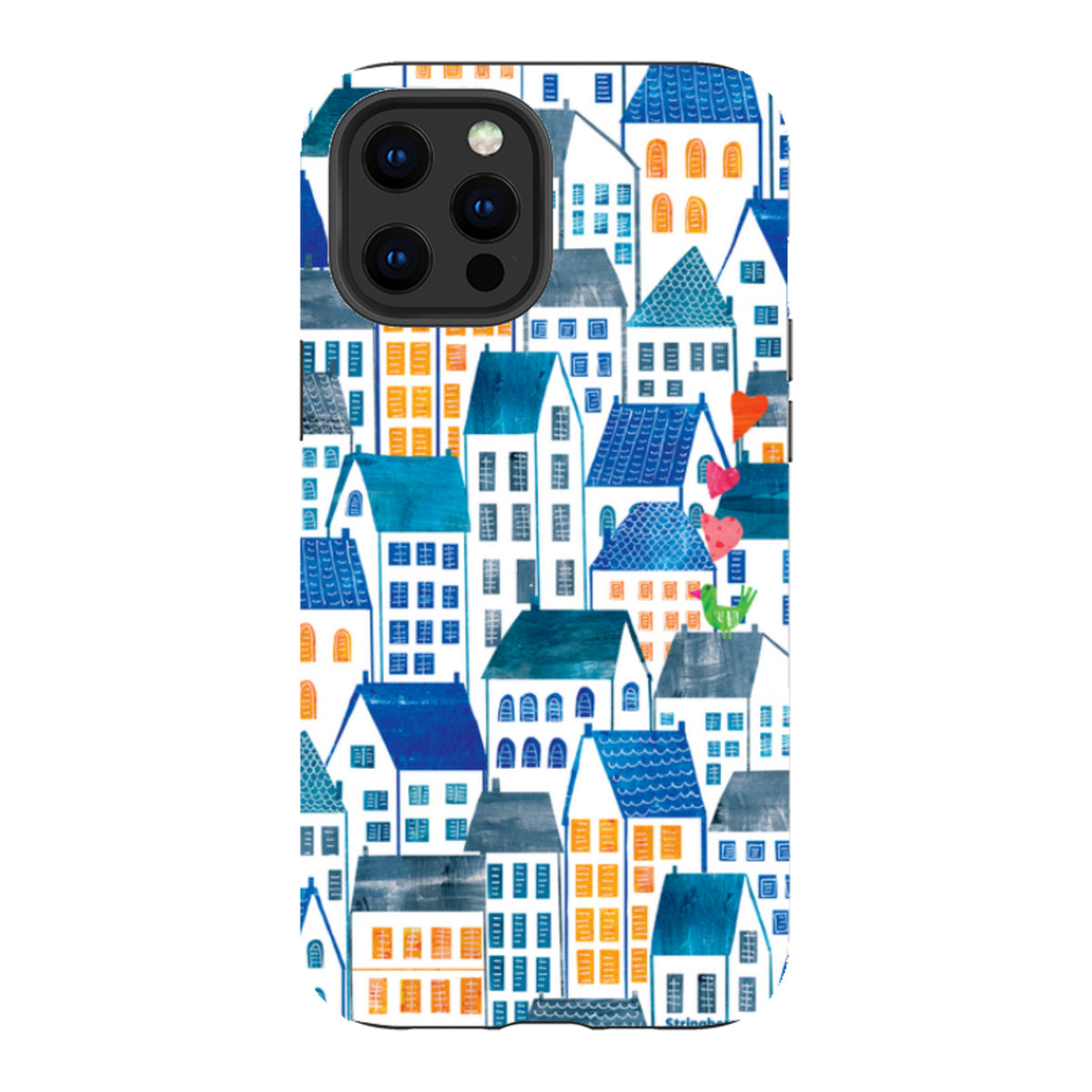 iPhone Tough Case - Blue Rooftop Houses By Tracey English