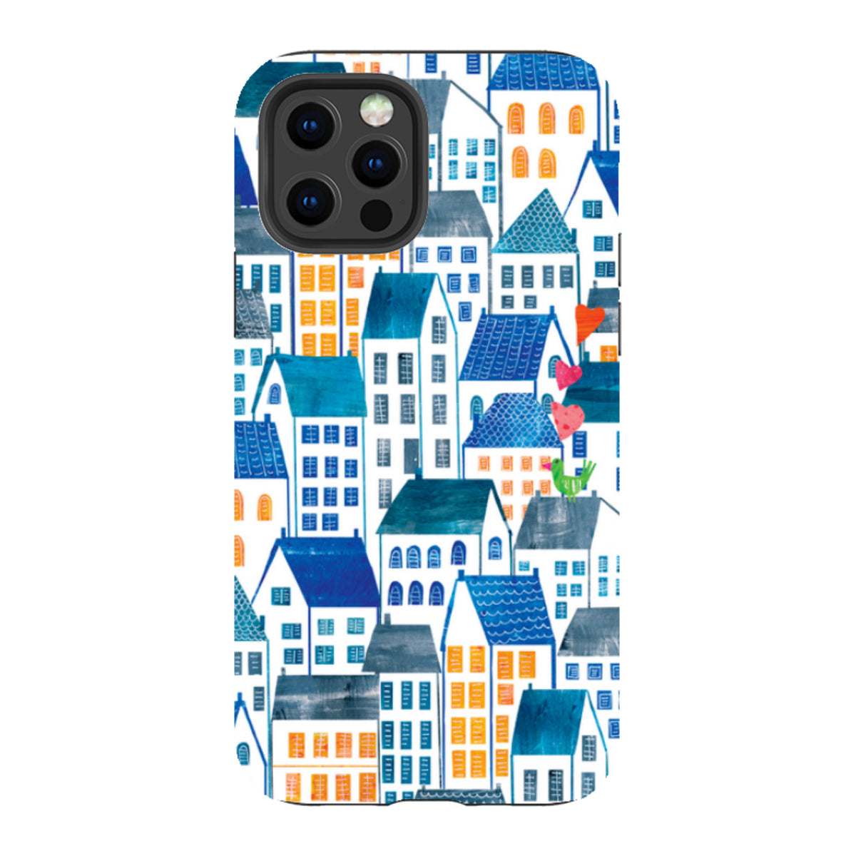 iPhone Tough Case - Blue Rooftop Houses By Tracey English