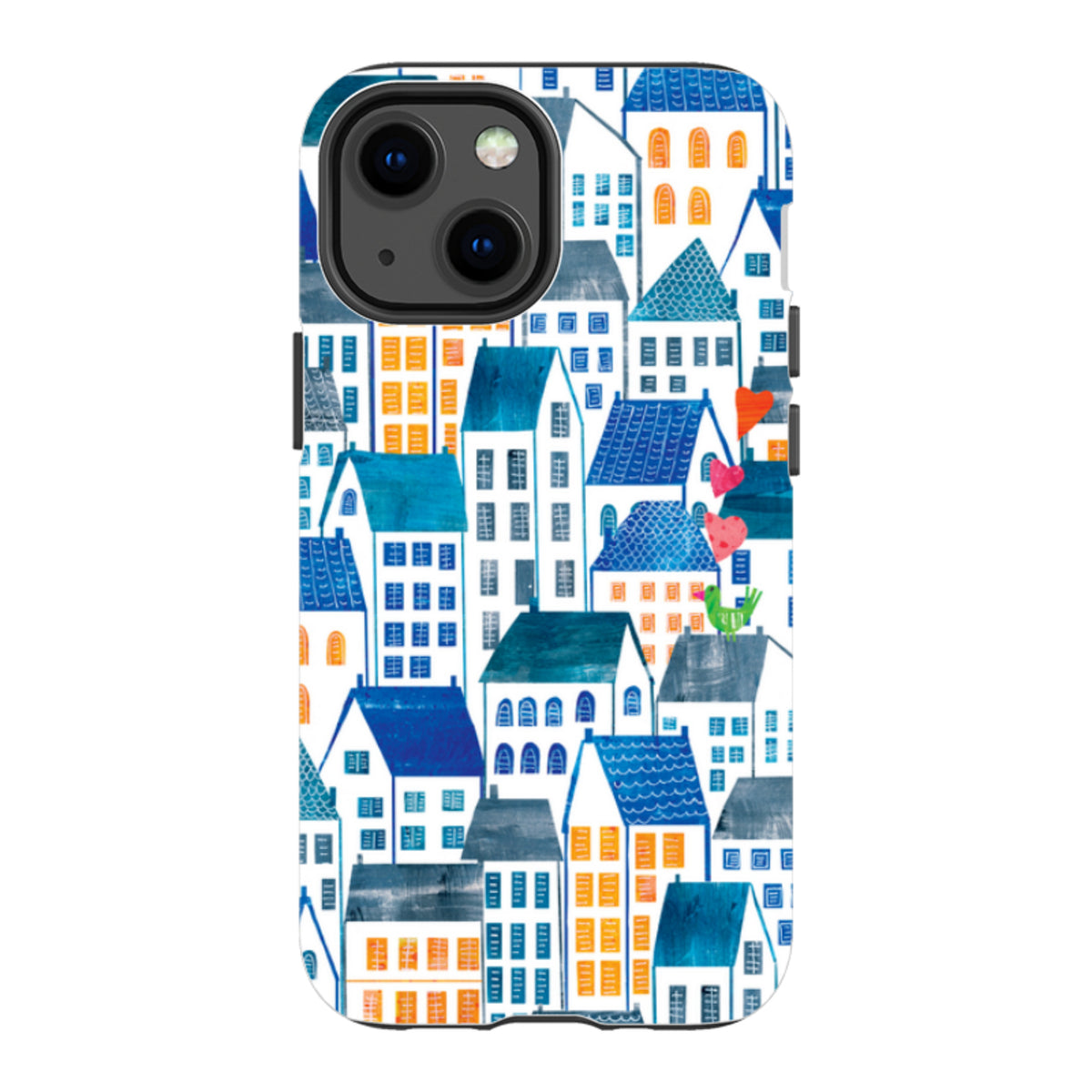 iPhone Tough Case - Blue Rooftop Houses By Tracey English