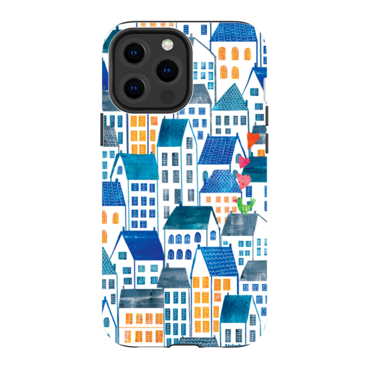 iPhone Tough Case - Blue Rooftop Houses By Tracey English