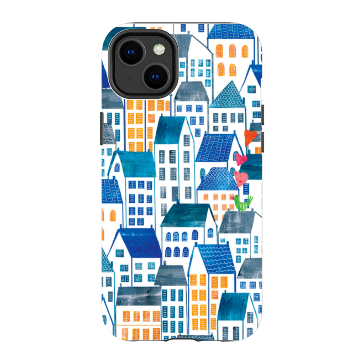 iPhone Tough Case - Blue Rooftop Houses By Tracey English