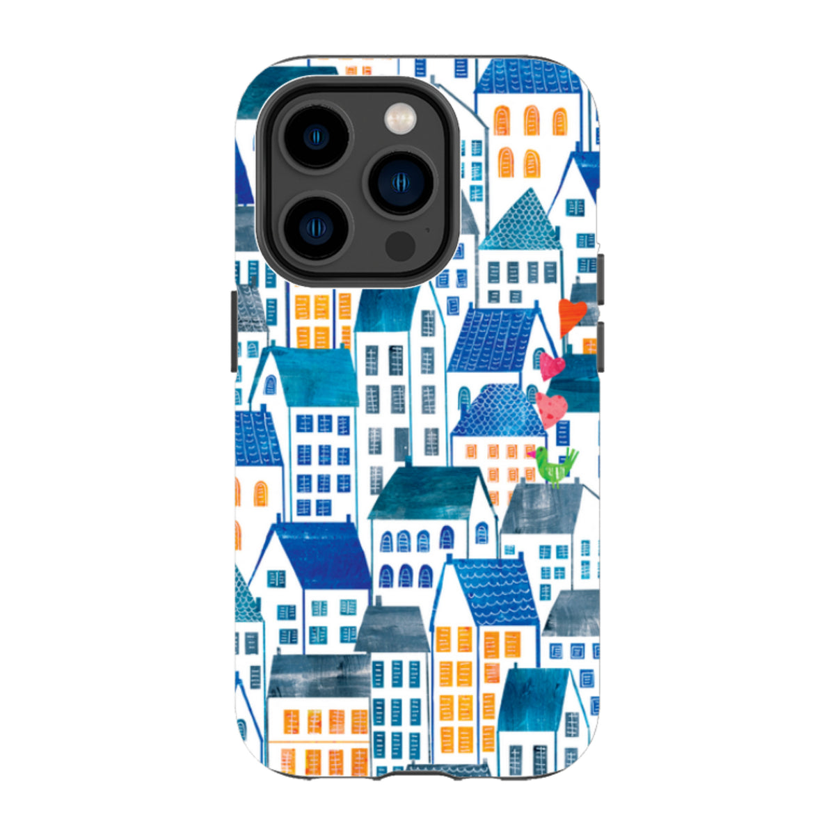 iPhone Tough Case - Blue Rooftop Houses By Tracey English