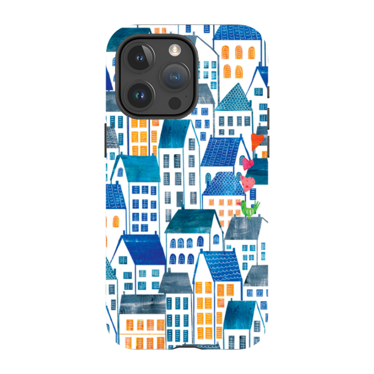iPhone Tough Case - Blue Rooftop Houses By Tracey English