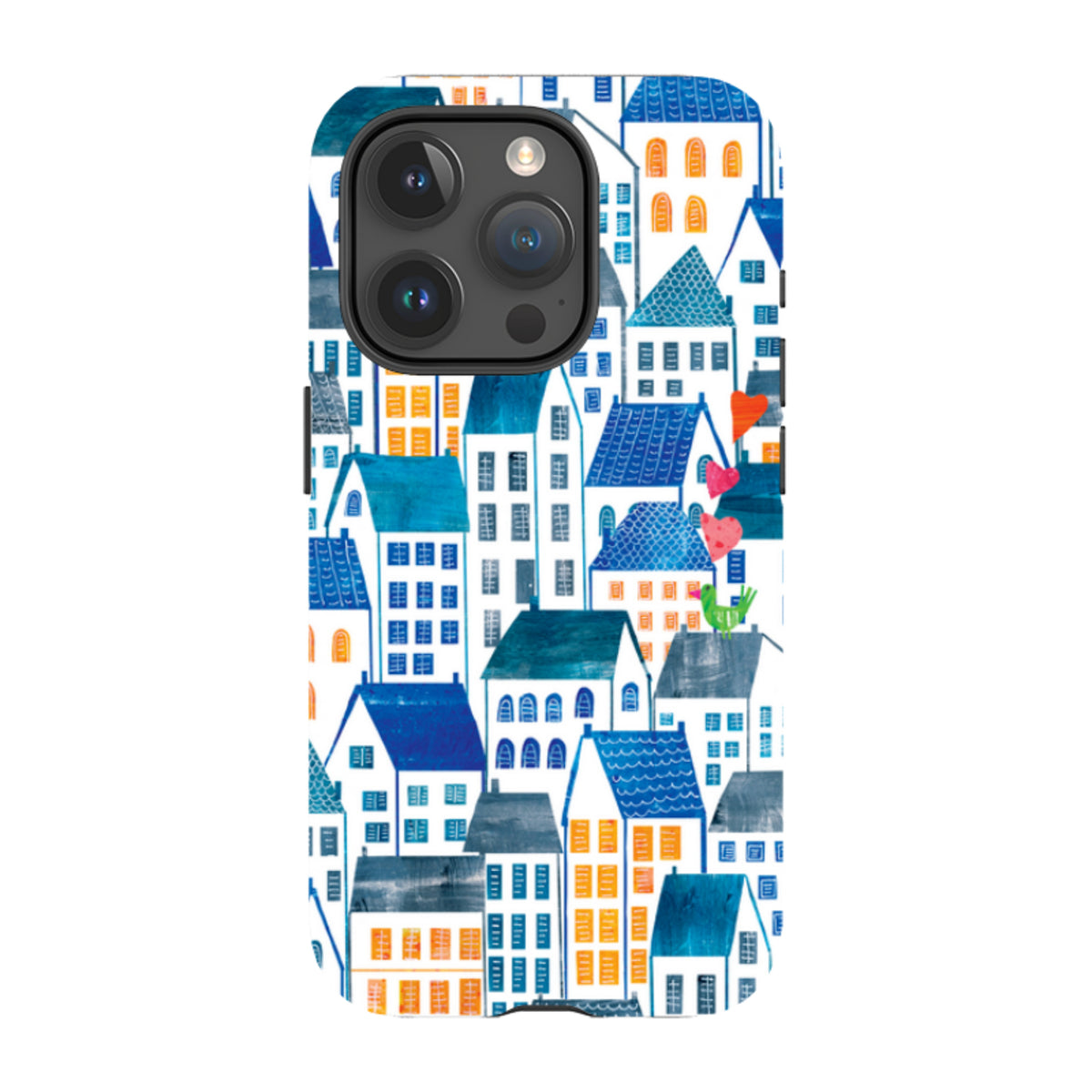iPhone Tough Case - Blue Rooftop Houses By Tracey English