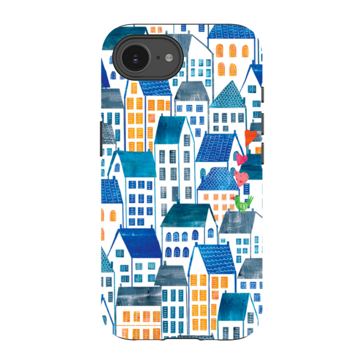 iPhone Tough Case - Blue Rooftop Houses By Tracey English
