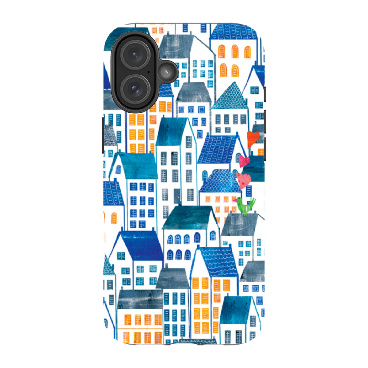 iPhone Tough Case - Blue Rooftop Houses By Tracey English