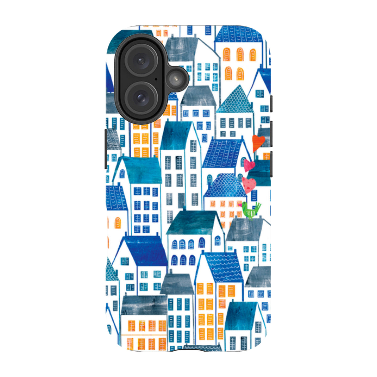 iPhone Tough Case - Blue Rooftop Houses By Tracey English