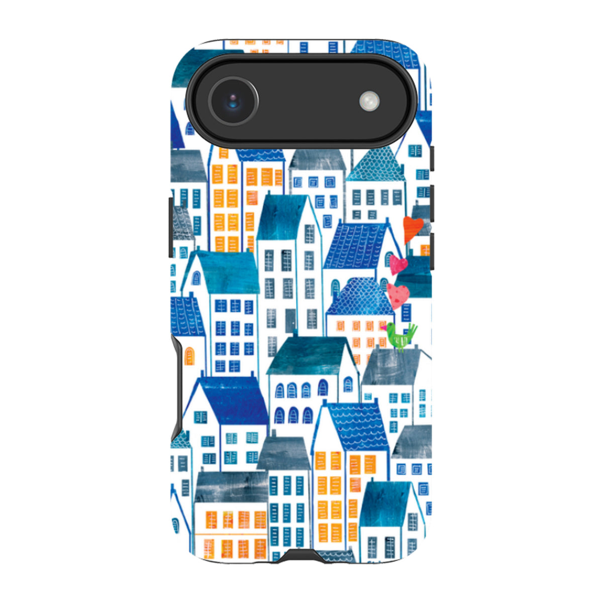 iPhone Tough Case - Blue Rooftop Houses By Tracey English