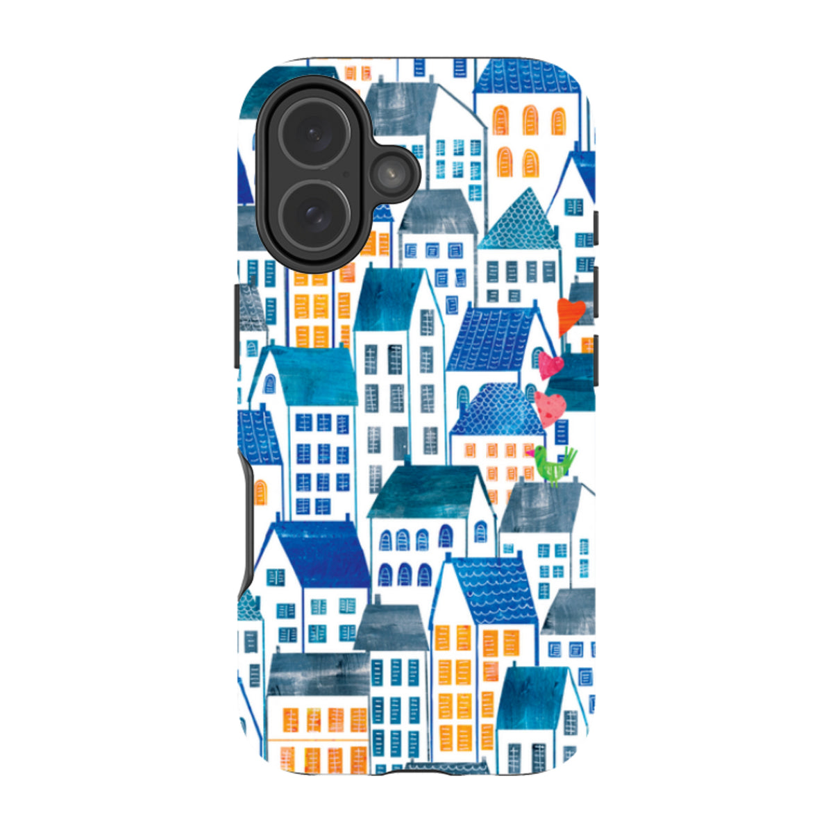 iPhone Tough Case - Blue Rooftop Houses By Tracey English