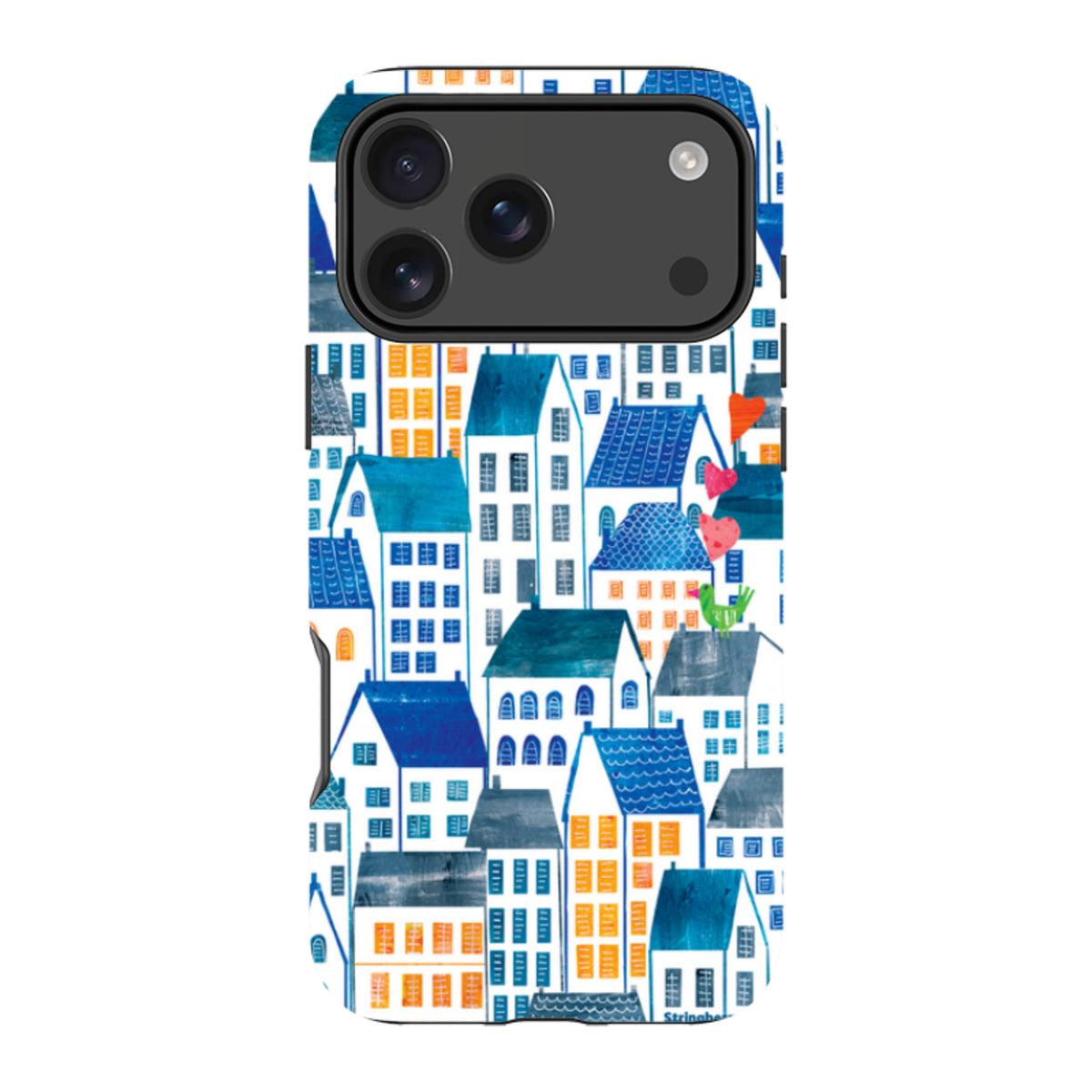 iPhone Tough Case - Blue Rooftop Houses By Tracey English